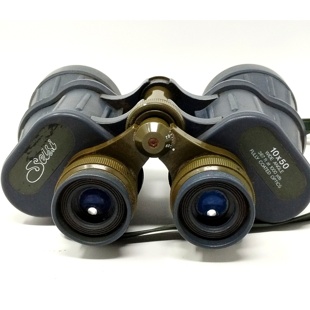 Vintage 1960s Selsi 10x50 Japanese Wide Angle Binoculars Field Glasses